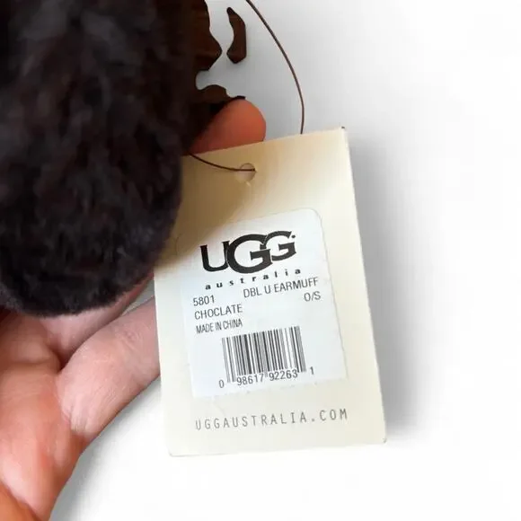 UGG Shearling Chocolate Earmuffs – Cozy Winter O/S - Picture 5 of 8